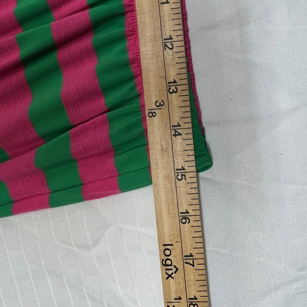 Ruffle Girl Pink Green Striped Ruffle Hem Wide Leg Pants Girls XL Whimsigoth - Picture 7 of 10